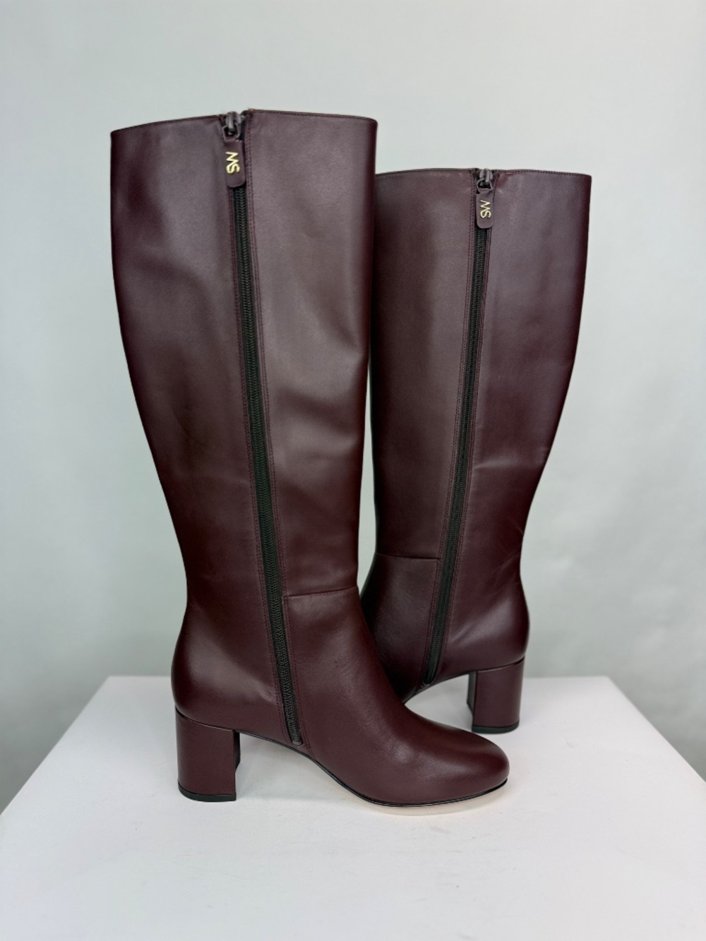 New Stuart Weitzman Celina Zip Leather Knee High Boot Sz 8 - Picture 13 of 16